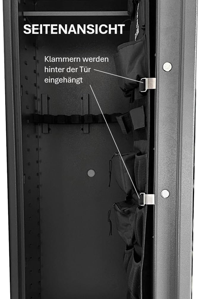 Tür-Organizer Panel für Safe und Schrank - Verstellbar verstellbar 120 x 40 cm - Robuste und anspassbare Aufbewahrung für Outdoor Ausrüstung Zubehör und Tools