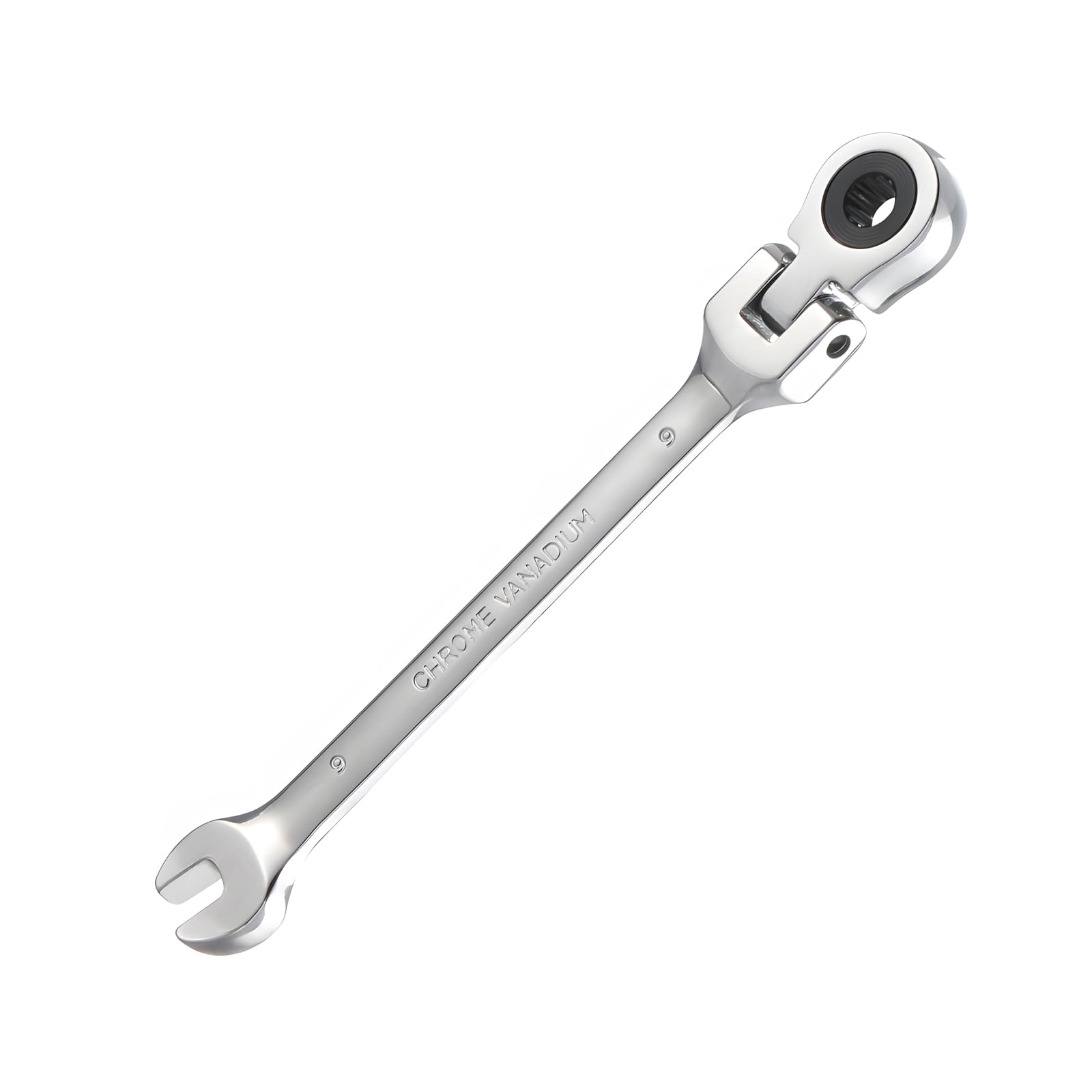 Foyscr Silver Combination Ratchet Spanner, Crv Forged 9Mm Wrench