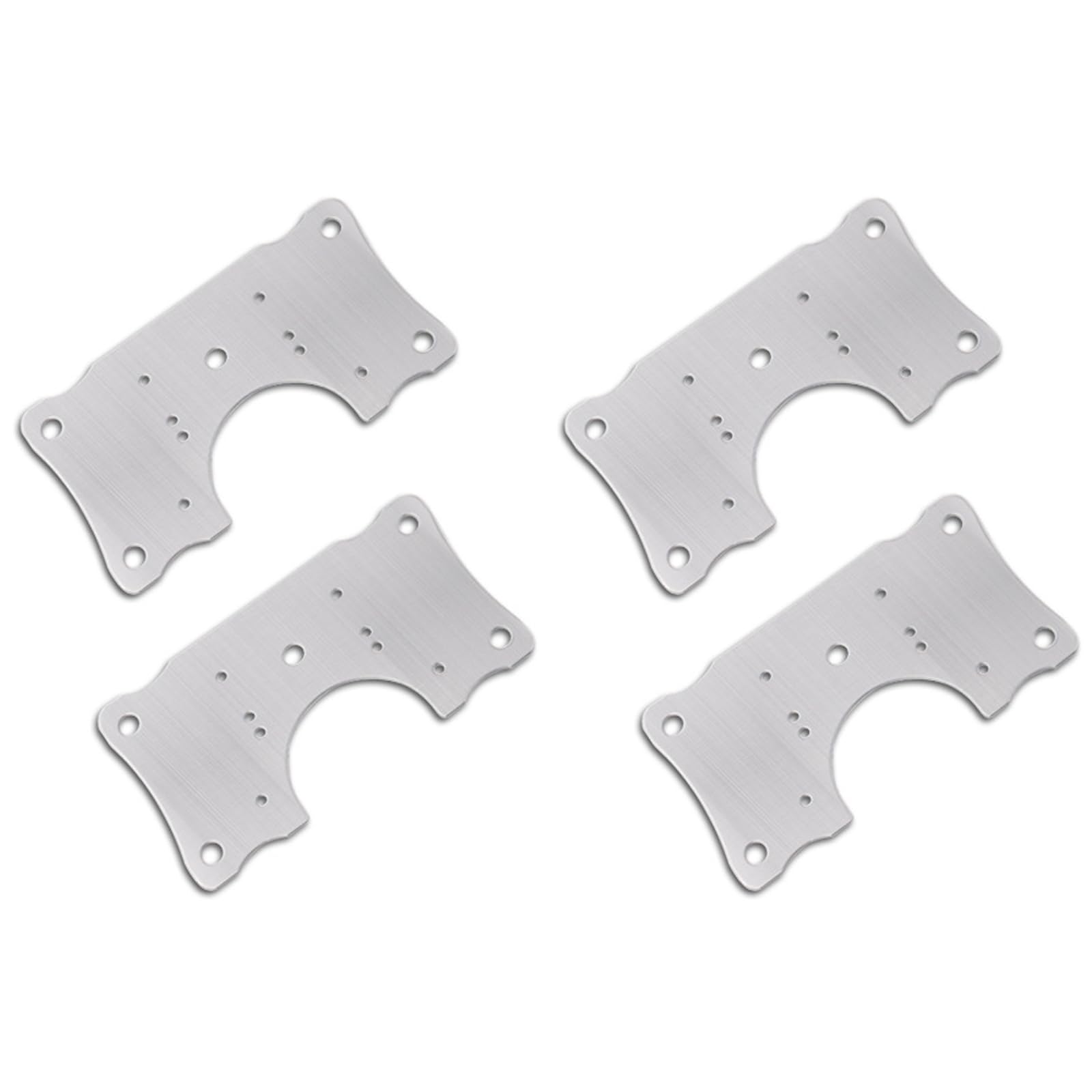 HYMAIPROSPERITY 4Pcs Robust Stainless Steel Hinge Repair Plates - Durable Flat Fixing Hinge for Wardrobe Cabinet Door and Furniture Repair