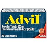 Advil Pain Reliever and Fever Reducer, Ibuprofen 200mg for Pain Relief - 50 Coated Tablets