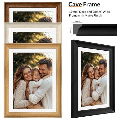 Image of Art Street Wooden Photo Frame for living room, Aesthetic Cave Design Photo Frames for Photograph, Art Work, Certificates Set of 9 (8x12 Inch, Black)