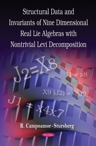 Structural Data and Invariants of Nine Dimensional Real Lie Algebras with Nontrivial Levi Decomposition