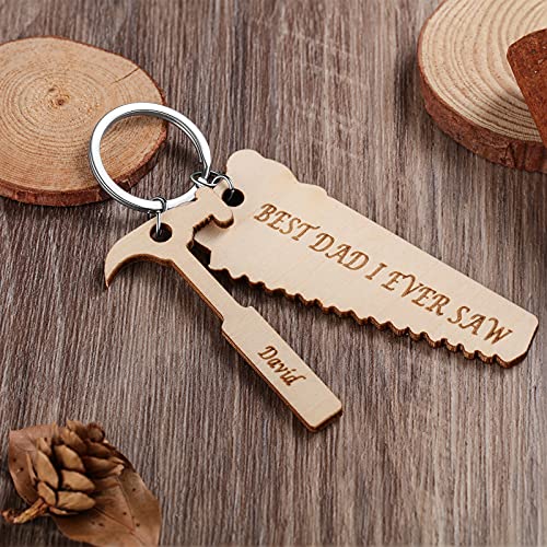 Albertband Personalised Wooden Keychain Customized Text Logo Keychain Engraved Keychain For Father's Day #TOP3
