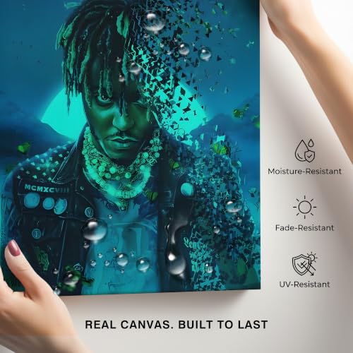 Image of Juice WRLD Canvas Wall Art, Rapper Collage Poster Print, Hip Hop Music Artwork for Bedroom Studio Gaming Room Decor, Vibrant Album Cover Picture Print Framed Music Wall Painting 11X14 inch