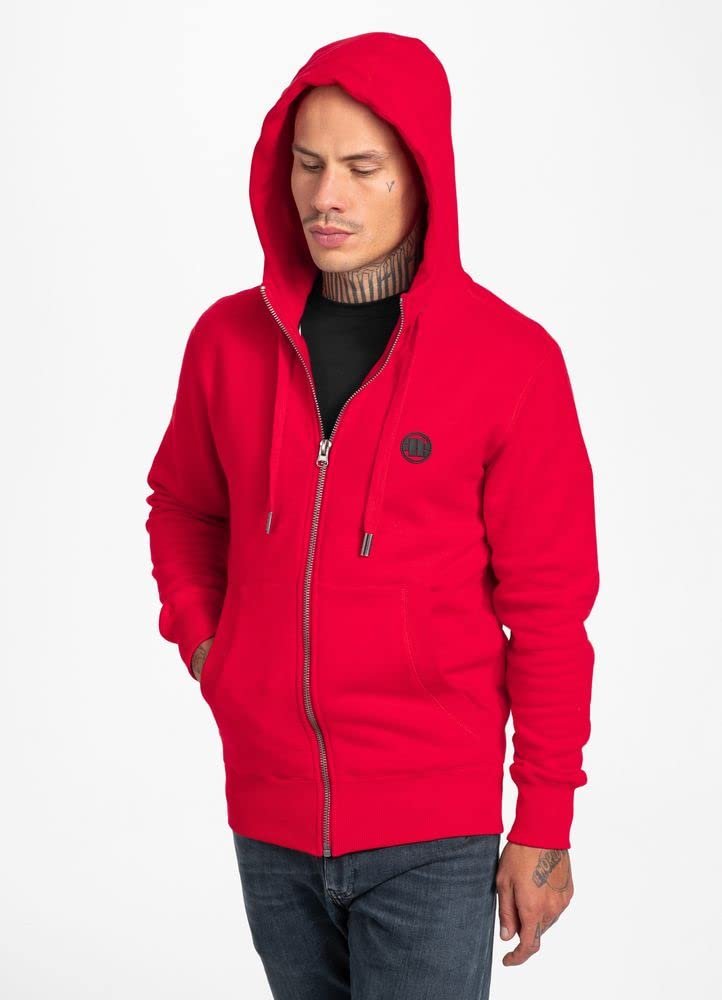 Pit Bull West Coast bluza z kapturem z zamkiem błyskawicznym Small Logo 21 czerwona, czerwony, M