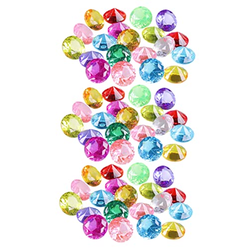 Vaguelly 60 Piezas Joya de Juguete Monedas del de los Juguetes de baño bañera Joyas de Gemas Buceo Juguete de Gema Falsa cumpleaños Piscina Juguetes Acrílico