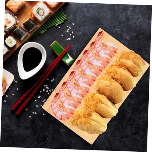 Plato para sushi estilo japonés de bambú, 1 pieza miniatura 6