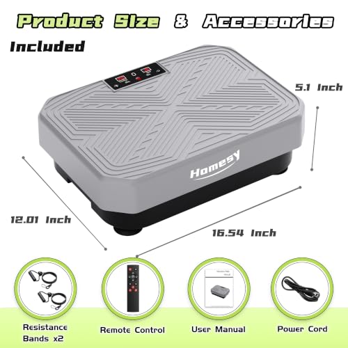 Image of Homesy Vibration Plate Exercise Machine, Vibrating Plate for Lymphatic Drainage, Full Body Shake Platform Board for Home Fitness and Fat Burning, Sport Gym Equipment for Women Men