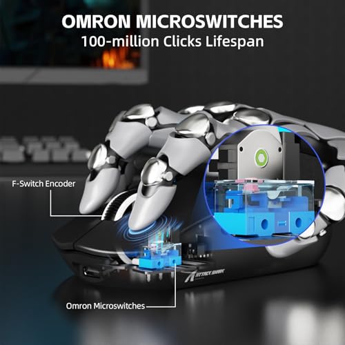 Image of ATTACK SHARK G3 PRO Tri-Mode Wireless Gaming Mouse with RGB Charging Dock | Lightweight 59g Adjustable 25000 DPI PAW3311 Sensor 5 Programmable Buttons 500mAh 2.4Ghz /BT /USB-C Wired Mice for PC /Mac-Black