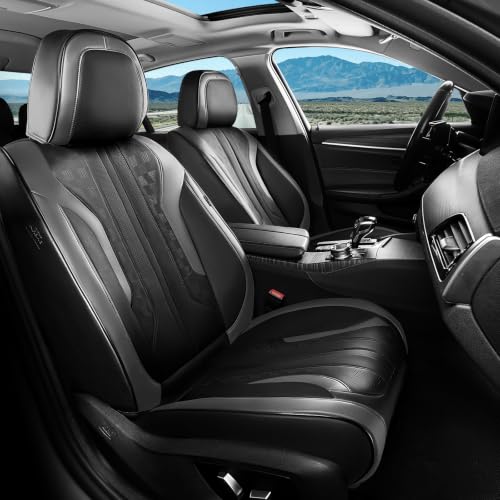 Image of Coverado Car Seat Covers, Front Covers for Cars, Car Seat Cover Front Seats, Automotive Seat Cover, Waterproof, Leather Car Seat Cushion, Universal Interior Covers Seat Protectors for Most Cars