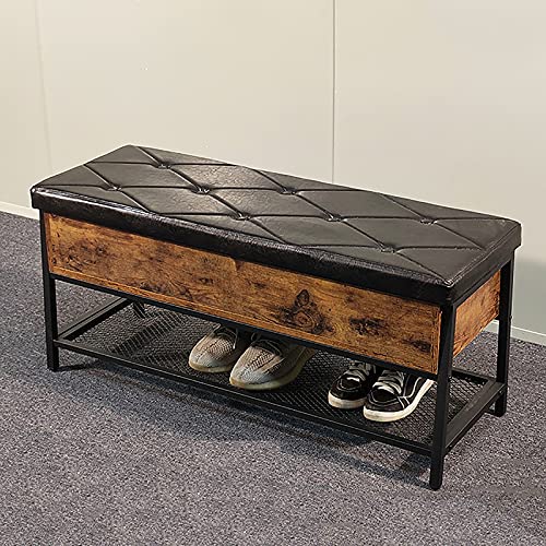 Banc à chaussures d'entrée pour un couloir chaleureux et ordonné