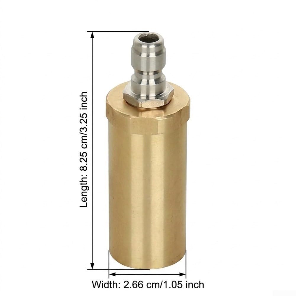 Puntas para hidrolimpiadoras, Boquilla giratoria de alta presión 360 ​​grados 3600 Psi Cobre Oro 1,2 y,0 mm(2.0 mm aperture)