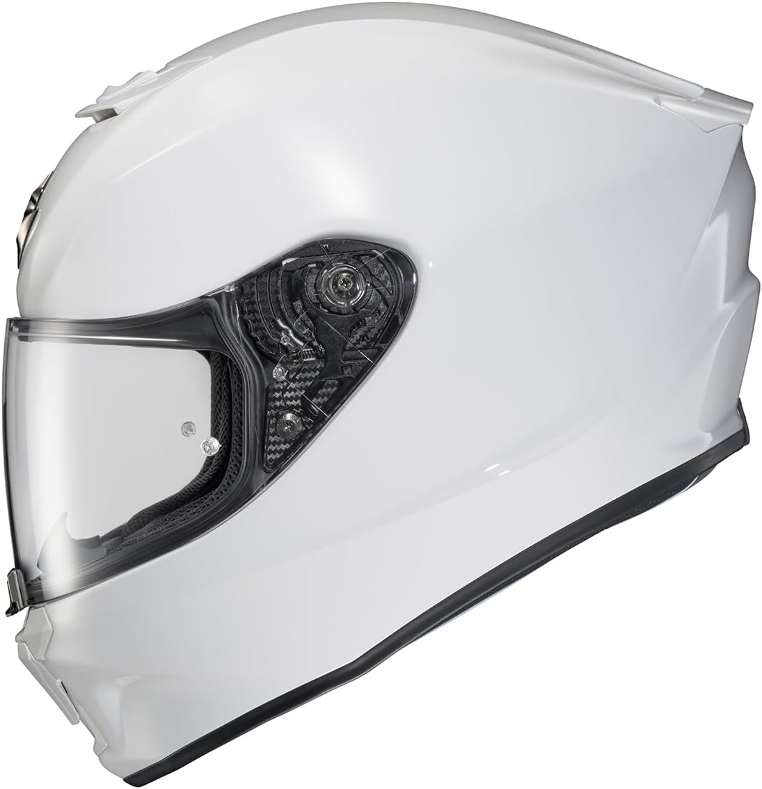 R330 Full Face Motorcycle Helmet with Pinlock Ready Shield Bluetooth Ready Speaker Pockets DOT ECE Approved Solid (White - Medium)