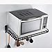 MMD Microondas Horno de Carro Estante de la Cocina Horno Plataforma Negro de una Sola Capa de Almacenamiento en Rack multifunción de Pared (Color : Silver, Size : 50cm)