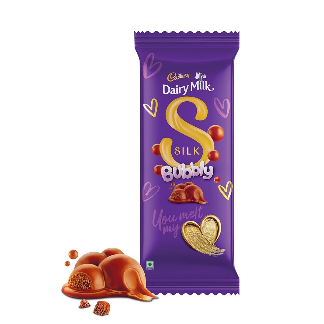 Cadbury Dairy Milk Silk Bubbly Chocolate Bar, 46 Gm
