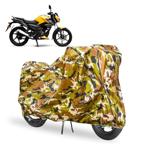 Image of Waterproof Bike Cover Compatible with TVS Raider 125 All Weather, UV Heat Resistant, Dustproof, Triple Stitched, Windproof Elastic Bottom