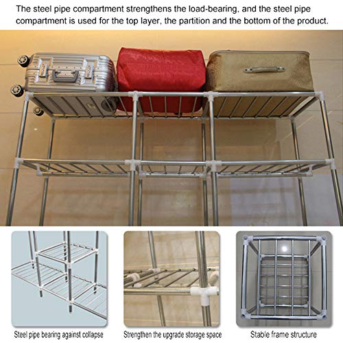 Garde-Robe en Acier à Structure Double et Stable pour Chambre - 8