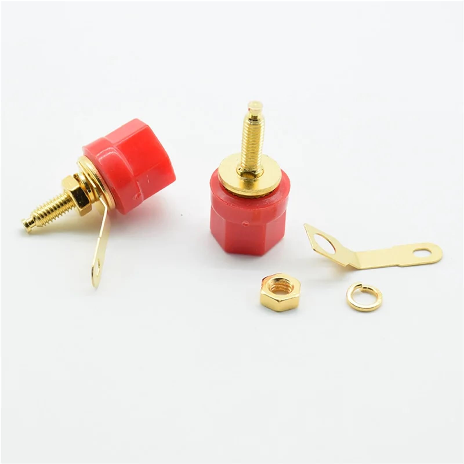 2 pz/lotto 4 millimetri presa a banana nichelato Binding Post dado Banana Jack connettore rosso nero