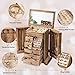 Yoimori Jewelry Box for Women, Rustic Wooden Jewelry Boxes & Organizers with Mirror & Drawers,6 Layer Jewelry Organizer Box for Rings Earrings Necklaces Bracelets (Carbonized Black)