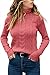 Langwyqu Womens' Turtleneck Long Sleeve Cable Knit Sweaters