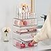 Vtopmart 5 Tier Clear Makeup Organizer with Drawer, Cosmetic Storage for Dresser Countertop and Bathroom Vanity, Beauty Holder for Lipstick Brush Skincare