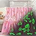 inhand Glow in The Dark Blanket Unicorn Kids Throw Blanket for Couch Unicorn Soft Fleece Blanket Gift for 4-12 Girls Fuzzy Room Decor Birthday Toys, 50