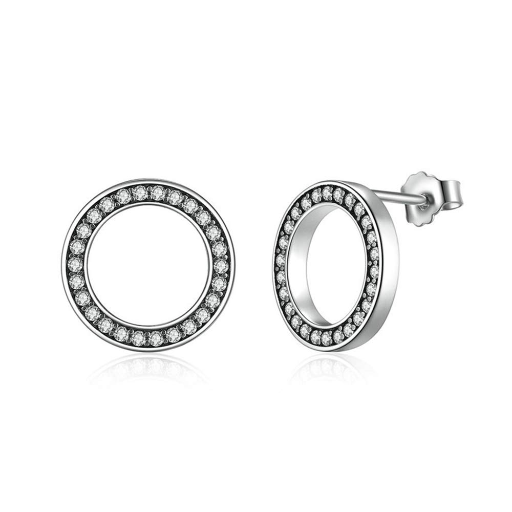 Kamise Ohrstecker Silber 925, Sterling Silber Kreis/Flügel/Stern Stecker | Klein, Hypoallergen, Zirkonia, Schlafen, Damenschmuck, für Damen Mädchen Mutter Freundin, Geschenk, Geburtstag Weihnachten