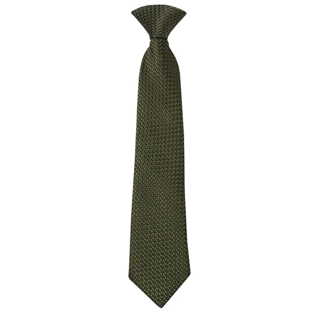 Ties R Us Boys Olive Green Pre Tied Textured Tie Age 4-7