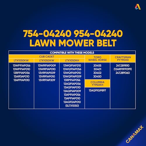 Image of 754-04240 954-04240 Mower Deck Belt - for 50 inch Deck Cub Cadet LTX 1050 LTX1050VT SLTX1050 MTD Craftsman | Aramid Cord | 162.9 inch x 0.5 inch
