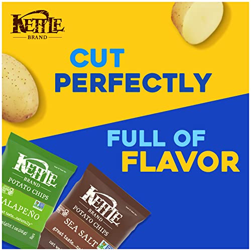 Image of Kettle Brand Potato Chips, Variety Pack of Sea Salt and Jalapeno, 1 Oz, 10 Ct (Pack of 2)