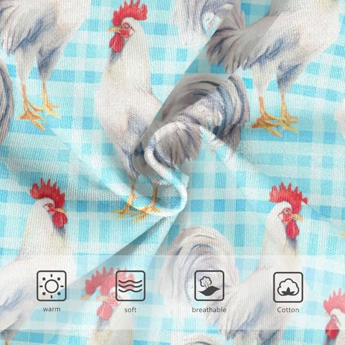 Joisal Cotton Toddler Underwear Floral White Roosters Blue Stripes Panties for Girl Fun Print Undies Kids Briefs 2t3