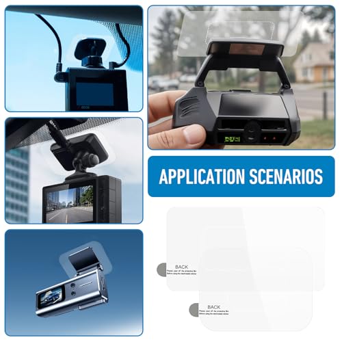 Image of YUXIANLB 12PCS Electrostatic Film for Dash Cam Clear Reusable Static Cling Stickers for Windshields Double-Sided Adhesive Pads for Scratch-Proof Residue-Free Reflective Films for Windshield Protector