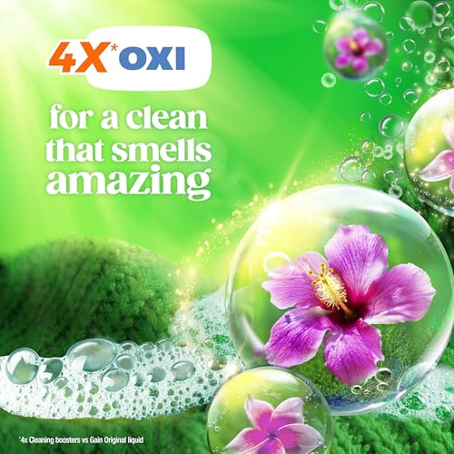 Image of Gain Plus Flings Liquid Washing Detergent Pods, Gain's Best Clean, All-In-One, Happy Hibiscus Scent Laundry Pacs, 45 Count (Packaging May Vary)