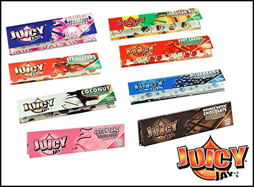 5 paquetes de mezclado Sabores Juicy Jay Tamaño King Papeles de liar Cover