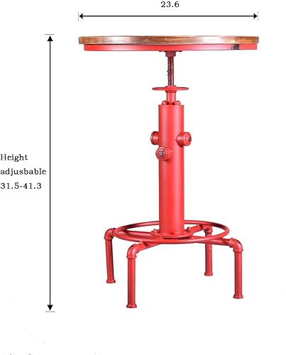 Miniatura 3 de Topower Juego de 3 piezas de bar de pub vintage, mesa redonda industrial y taburetes para 2, mesa de pub y taburetes de altura ajustable a juego,