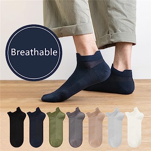 Yizelli 3 Pairs Men's Short Summer Socks Solid Color Casual Cotton Breathable Ankle Socks2