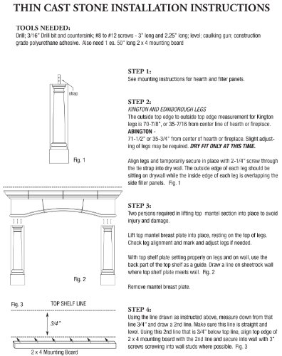 Kington Thin Cast Stone Adjustable Fireplace Mantel Kit - Complete Kit Includes Hearth And Adjustable Interior Filler Panels #TOP4