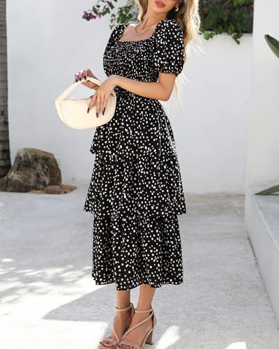 Image of BTFBM Womens Floral Smocked Summer Maxi Dresses