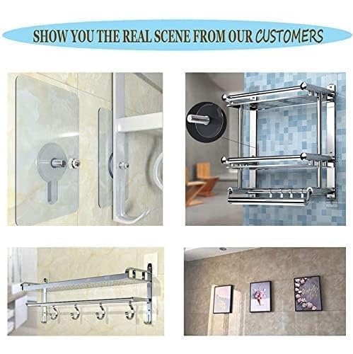 Image of Adhesive Hooks Heavy Duty Wall Hooks, Nail Hook for Hanging Coat, Hat,Towel Robe Hook Rack Wall Mount- Bathroom and Bedroom Hooks for Wall Without Drilling (Pack of 20)