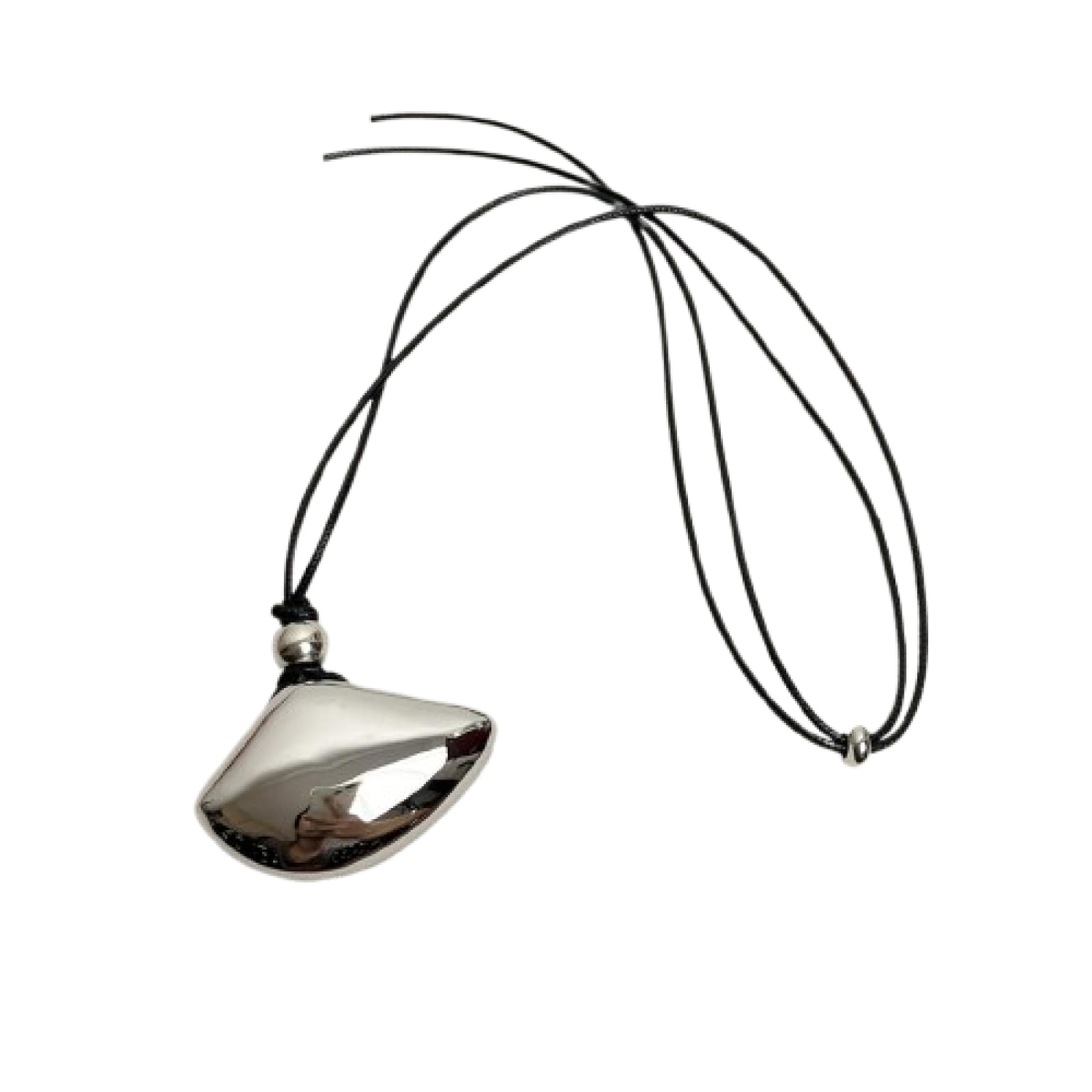 Collana con Ciondolo a Catena Uomo Donna Gioielli Retro Conchiglia Corda in Pelle Collana Lunga Regolabile con Catena per Maglione appesa al Collo 银色贝壳项链Z-3122