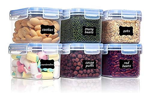 Image of Diablos Airtight Kitchen Storage Containers Set of 6-500ml, Plastic Fridge Storage Container with Lock & Seal Lid, Blue