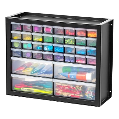 IRIS USA Small Parts Storage Cabinet, Made in USA, 36-Drawer Organizer for Hardware, Electronics, Screws, Nuts & Bolts, Beads, Craft Supplies, Teacher Toolbox, Garage & Workshop Storage – Black