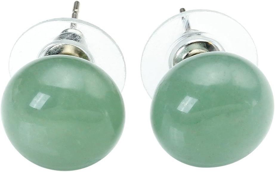 Jovivi 3pairs Womens Natural Amethyst/Rose Quartz/Green Aventurine Round Abacus Ball Crystal Beads Chakra Stud Earrings - Image 4