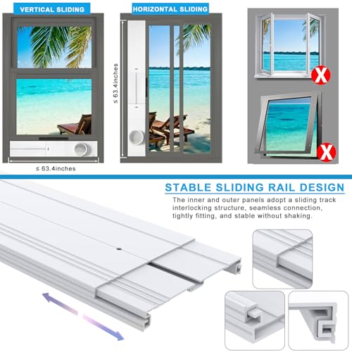Sebyahn Portable Air Conditioner Window Vent Kit with 5.9" AC Exhaust Hose Accessorry, Mobile A/C Unit Window Vent Kit with 4 Vent Seal Plates for Vertical/Horizontal Sliding Window by Sebyahn - Used condition - Image 5