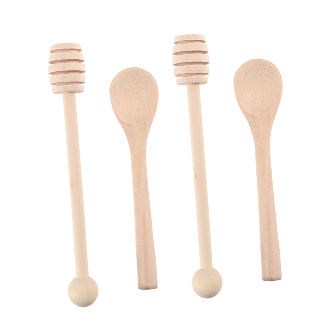 CONGARTENO Honey Stirring Spoon Set 4 Wooden Honey Stirring Sticks Honey Dippers for Wedding Party Homemade Honey