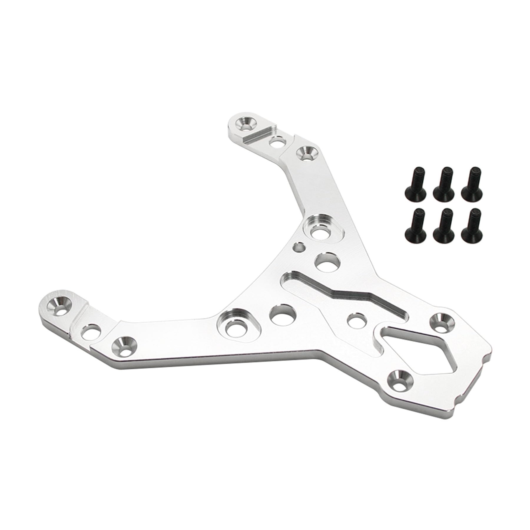 FLMLF Alloy CNC Front Upper Plate Kit for 1/5 HPI Baja RV KM Rofun 5B 5T 5SC Truck Part (Silver)
