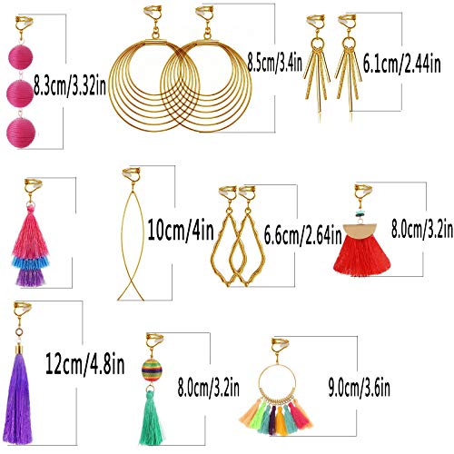 Image of 15 Pairs Multi-style Clip-on Earrings for Women, Hypoallergenic,Ligthweight,Come with Rubber Pads.Non-pierce