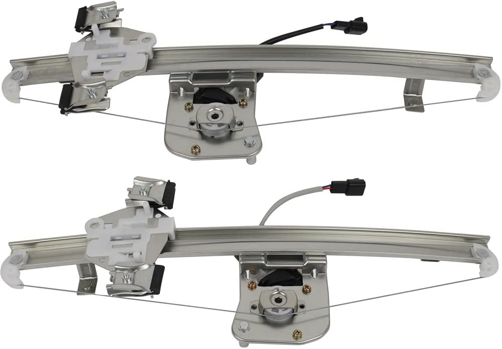 Set Of 2 Power Window Regulator Rear Driver and Passenger Side Fit for GMC Sierra 3500 HD 2007-2013 for GMC Sierra 1500 2007-2013 with Motor Window Lifter Replaces OE 741-388