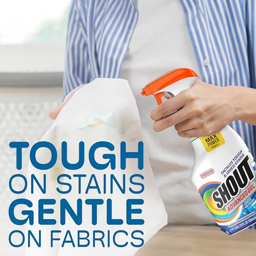 Image of SHOUT Advanced Laundry Stain Remover Gel for Clothes Laundry, Breaks Down Stubborn, Dried-in, and Tough Stains, 22oz Spray, Pack of 3 (Packaging May Vary)