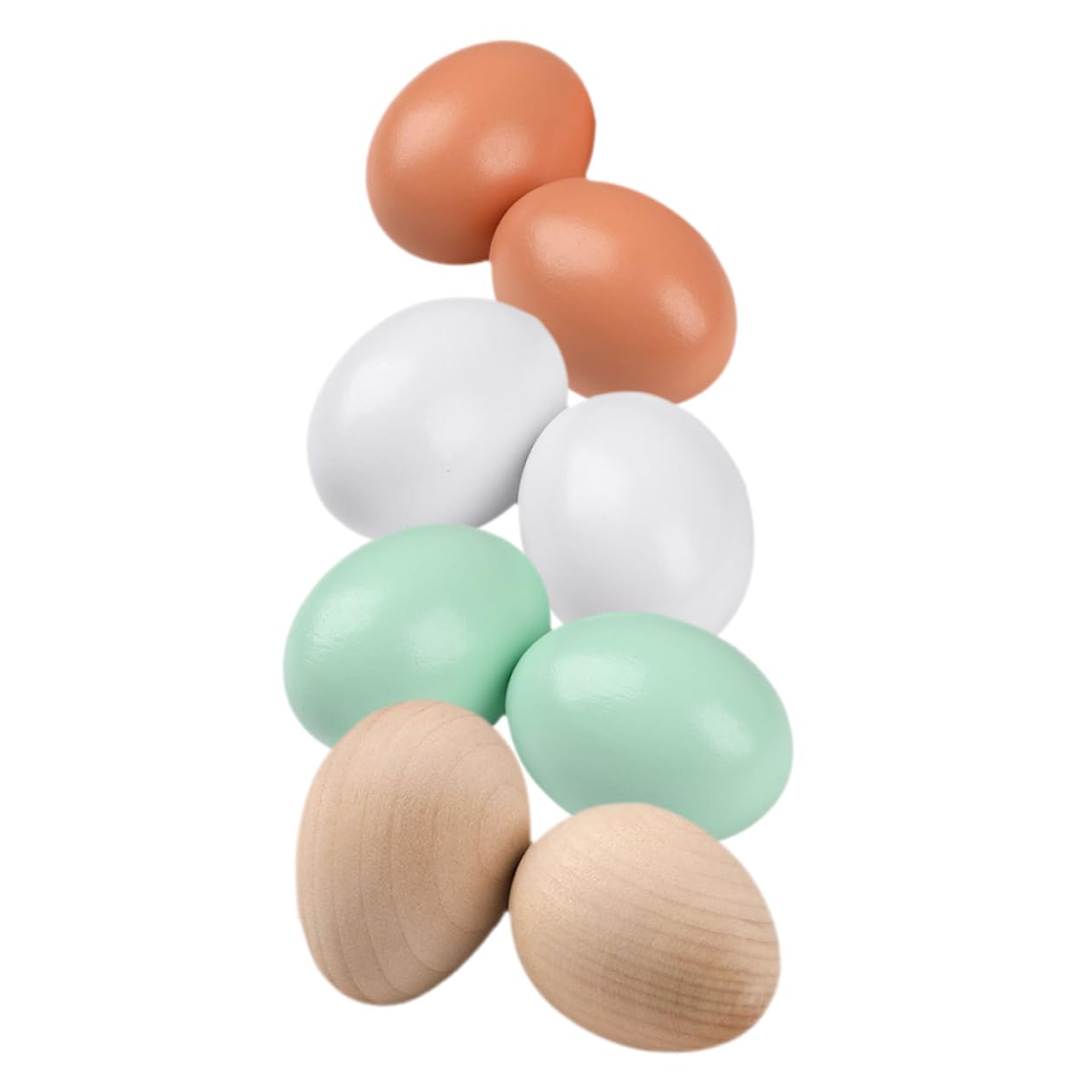 BESTonZON Easter Craft Eggs 8 Pack of Wooden Fake Eggs Decorate Your Easter Celebration